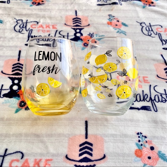 Other - 🍋 Lemon Fresh Seamless Wine Glasses Duo 🍋